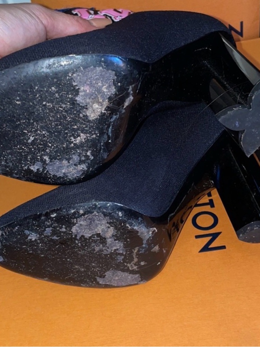 Louis Vuitton Black Sock Ankle Booties with Colorful LV Patch - Picture 11 of 11